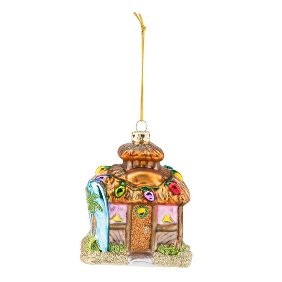 Beachcombers Beach Bungalow Christmas Holiday Ornament Glass - Picture 1 of 5